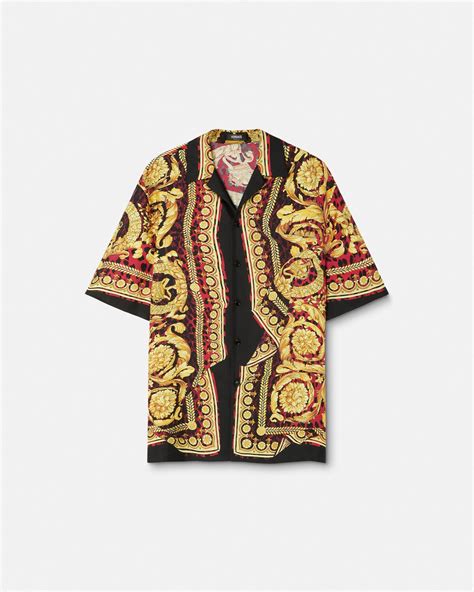 versace optillusion silk shirt|versace silk pajama shirt.